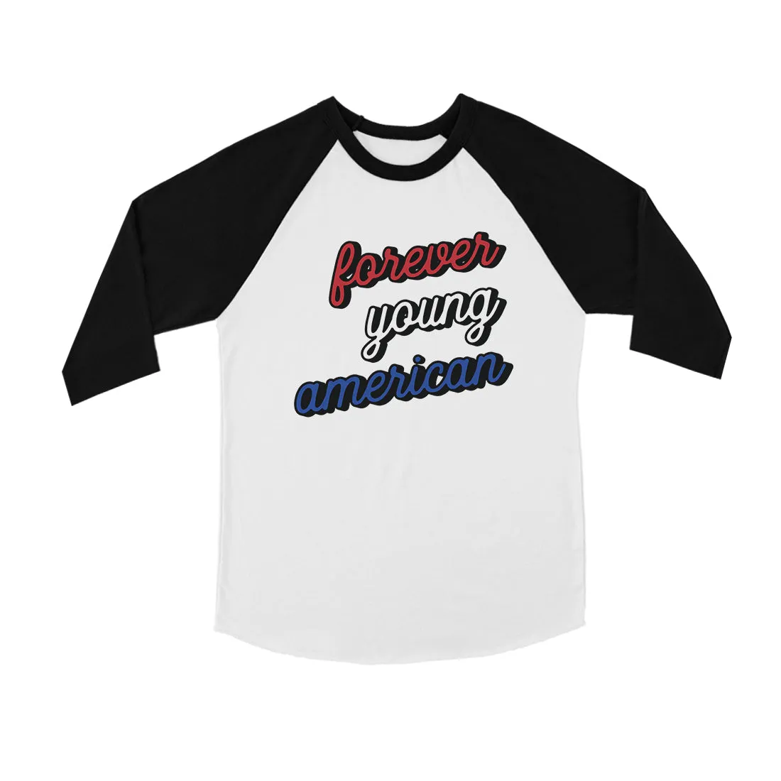 365 Printing Forever Young American Youth Baseball Tee 4th of July Outfit Gift