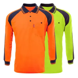 BAD HI VIS LONG SLEEVE POLO SHIRT