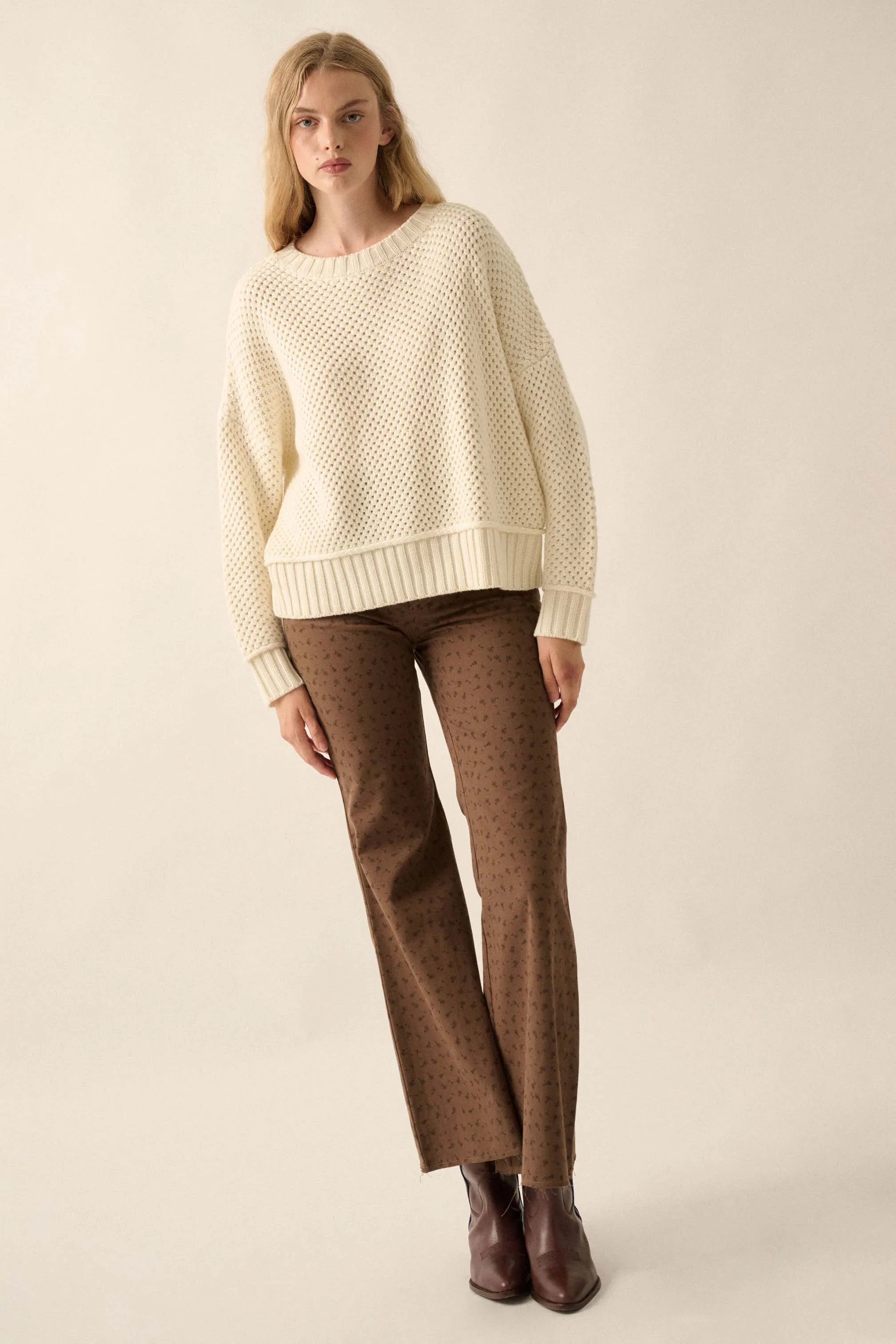 Basically Perfect Chunky Crochet-Knit Sweater