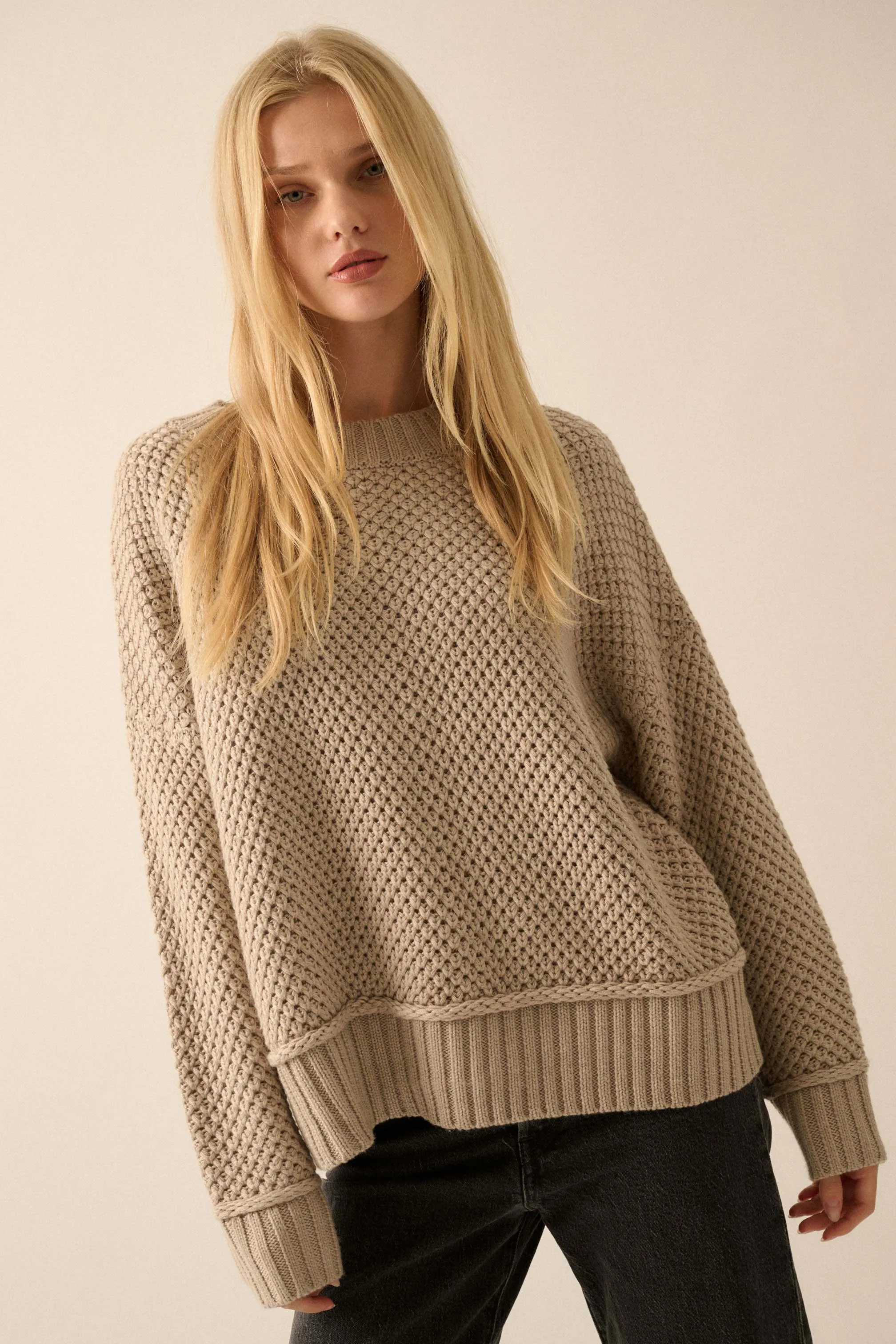 Basically Perfect Chunky Crochet-Knit Sweater