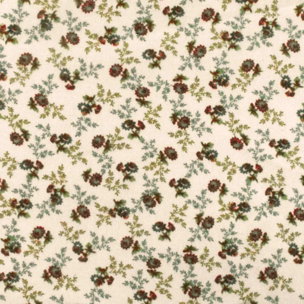 Beige-Brown-Multi Famous Designer Floral Print Viscose Crepe Faille Fabric