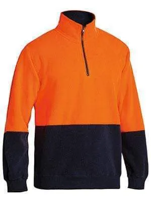 Bisley Workwear Hi Vis Polar Fleece Zip Pullover BK6889