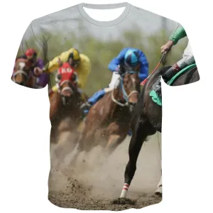 Borse T shirts Men Competition Tshirts Novelty Raced Tshirts Casual Equestrian T-shirts 3d