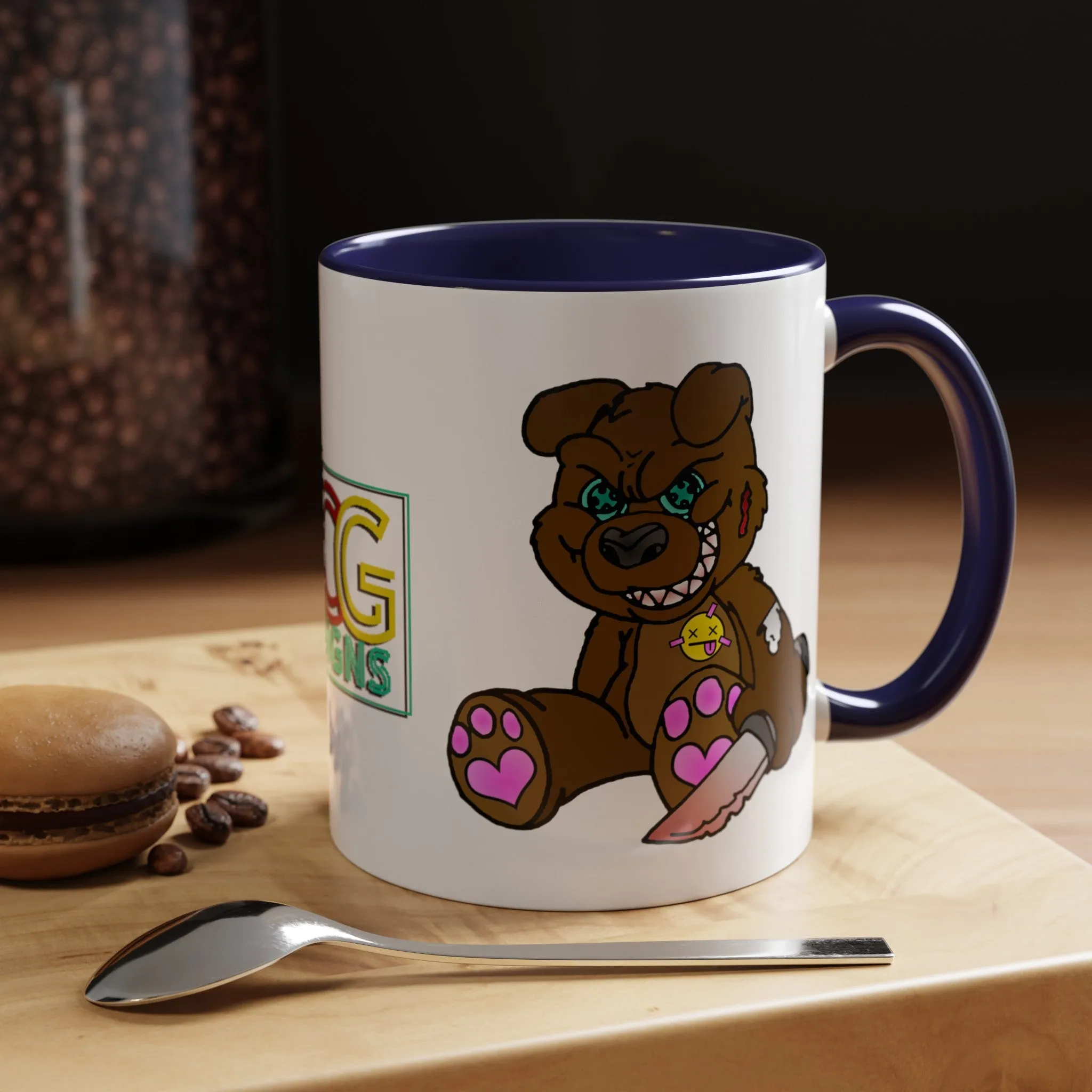 Brown Demon Bear Accent Coffee Mug, 11oz