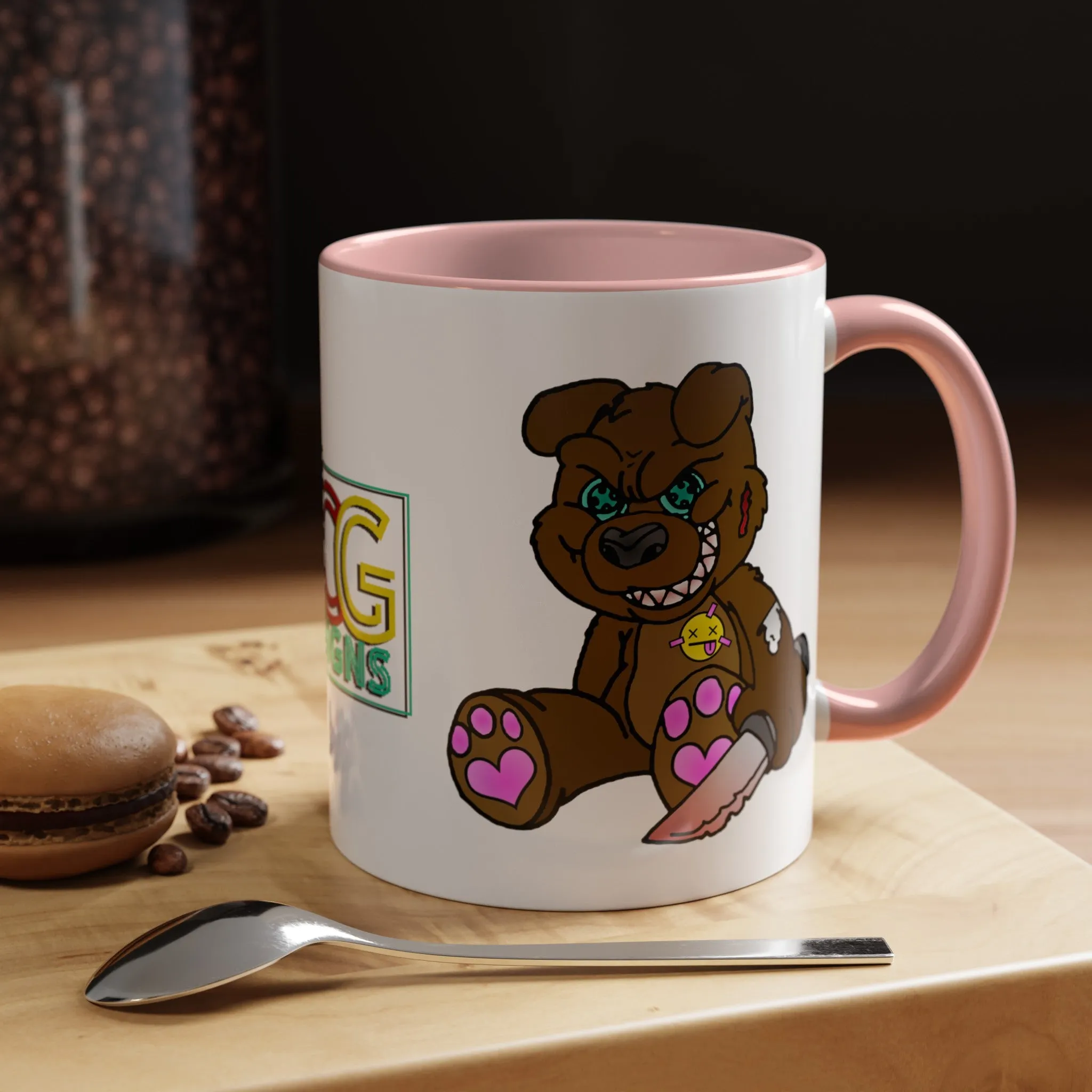 Brown Demon Bear Accent Coffee Mug, 11oz