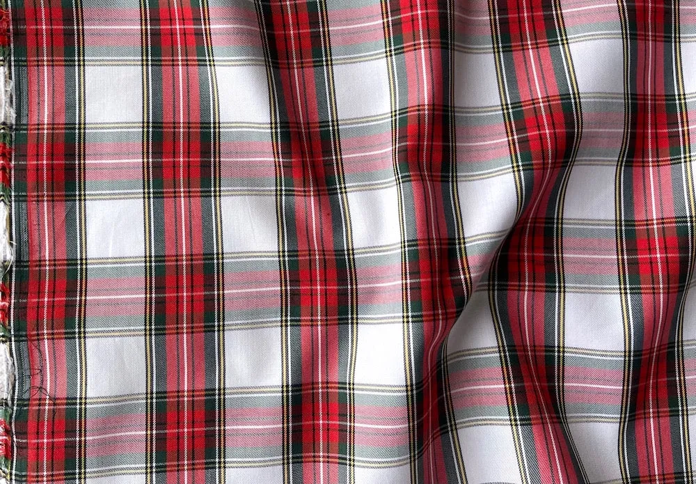 Classic Red & White 2-Ply Pima Cotton Shirting (Made in Italy)