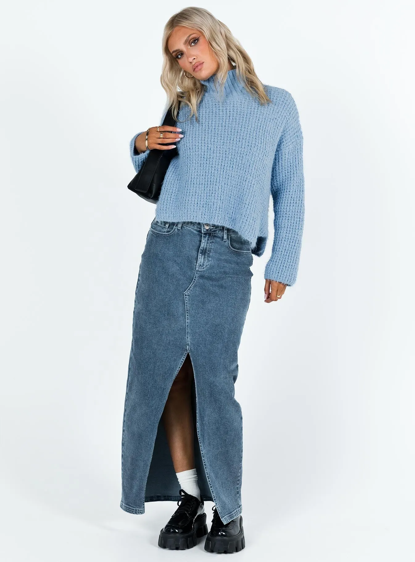 Cosy Knit Sweater Blue