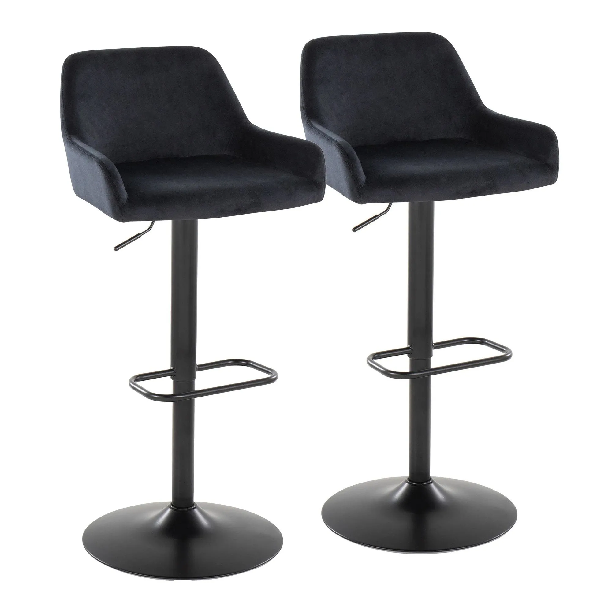 Daniella Adjustable Barstool - Set of 2 By LumiSource - BS-DNLAV-RR2 BKBK2