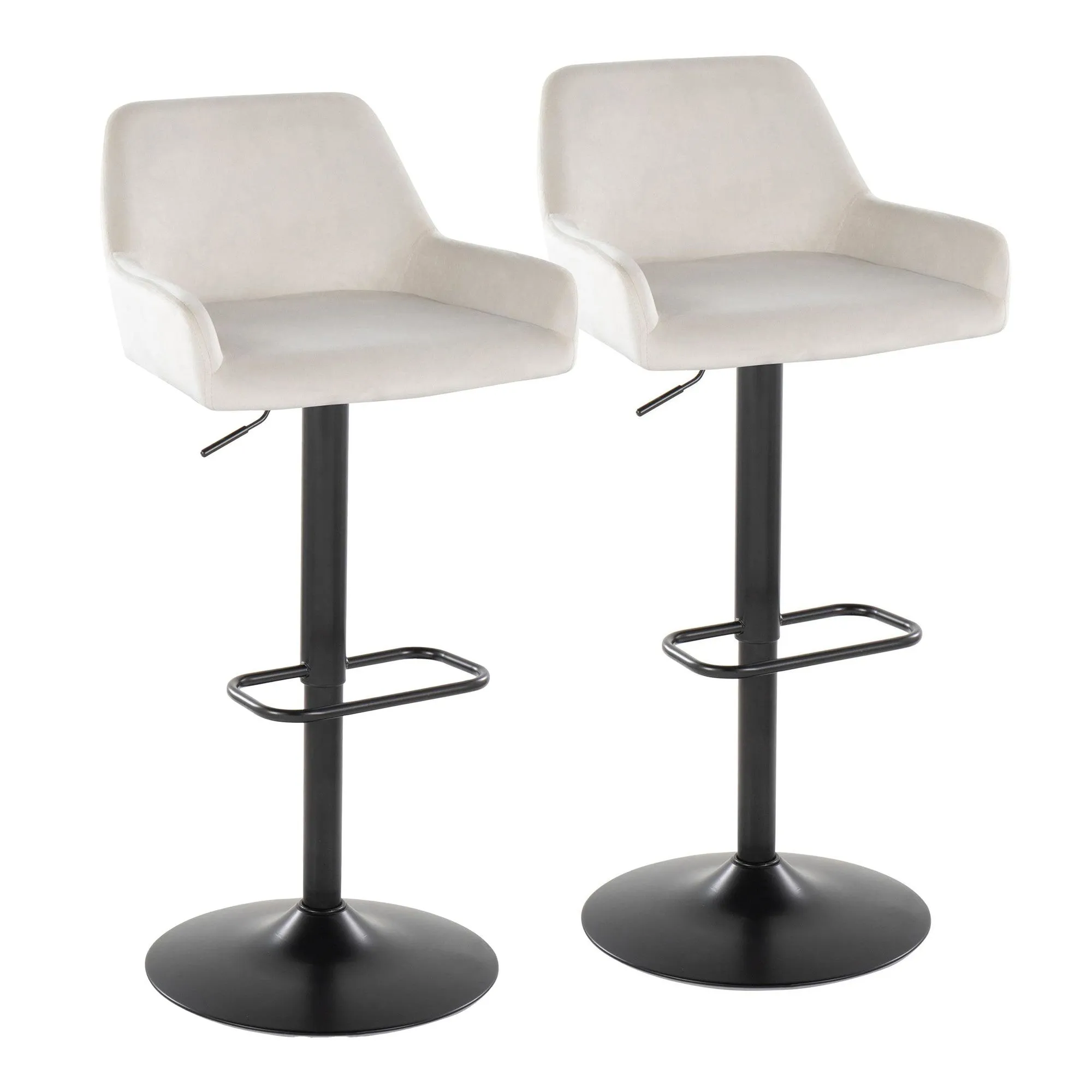 Daniella Adjustable Barstool - Set of 2 By LumiSource - BS-DNLAV-RR2 BKBK2