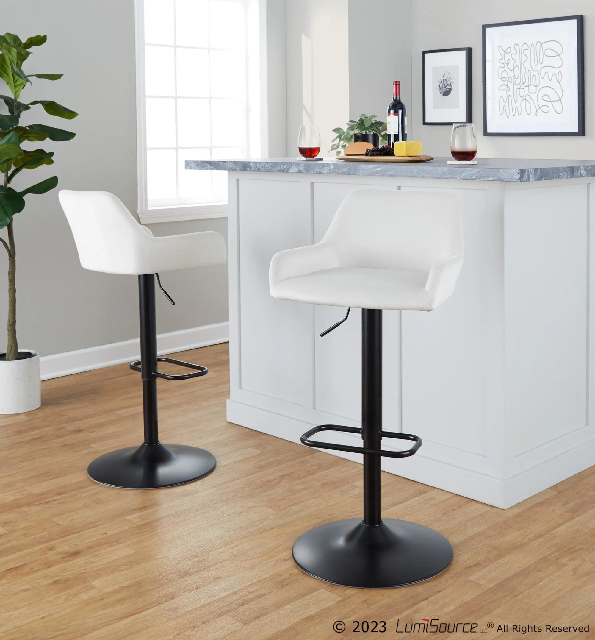 Daniella Adjustable Barstool - Set of 2 By LumiSource - BS-DNLAV-RR2 BKBK2