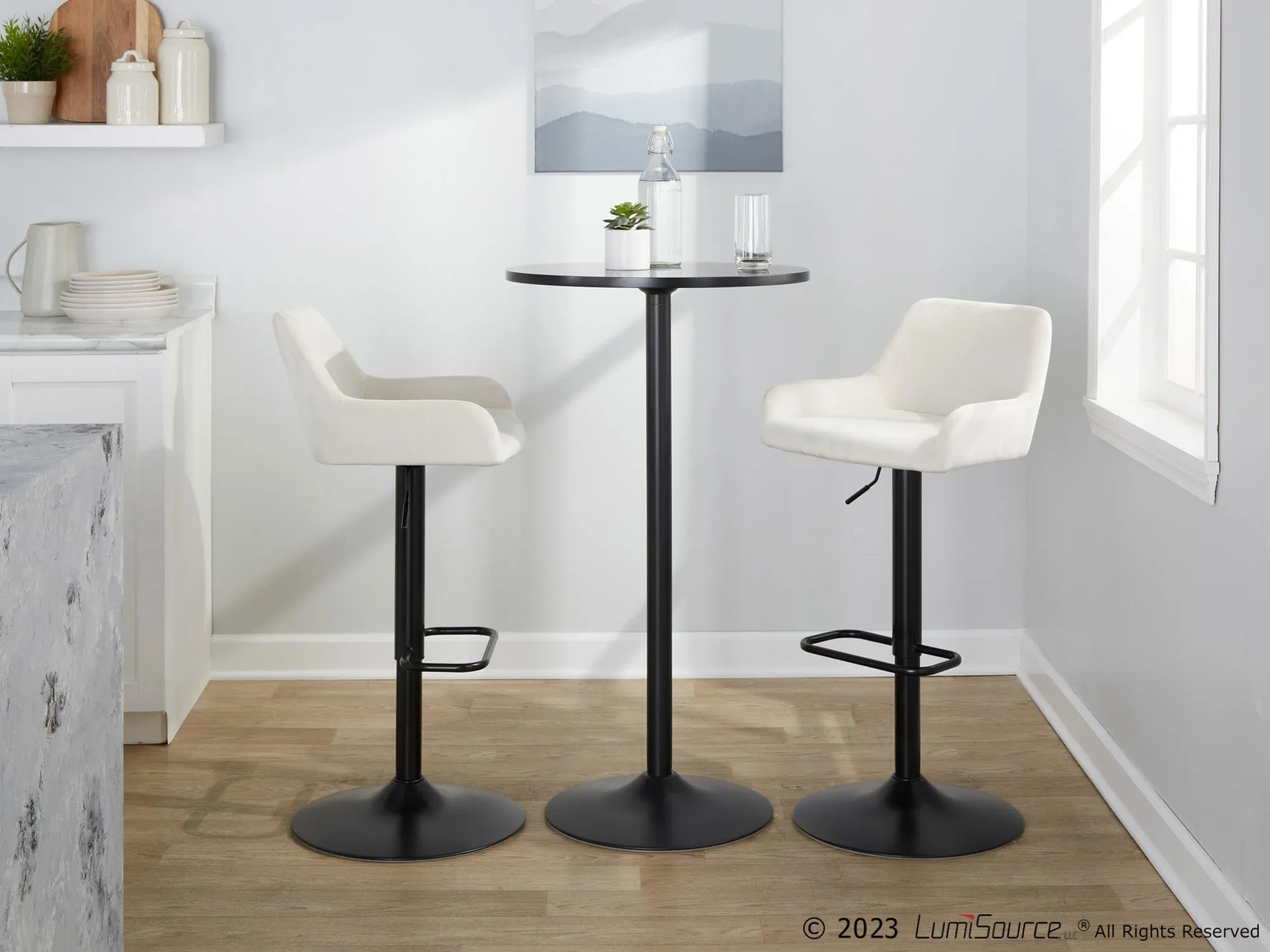 Daniella Adjustable Barstool - Set of 2 By LumiSource - BS-DNLAV-RR2 BKBK2