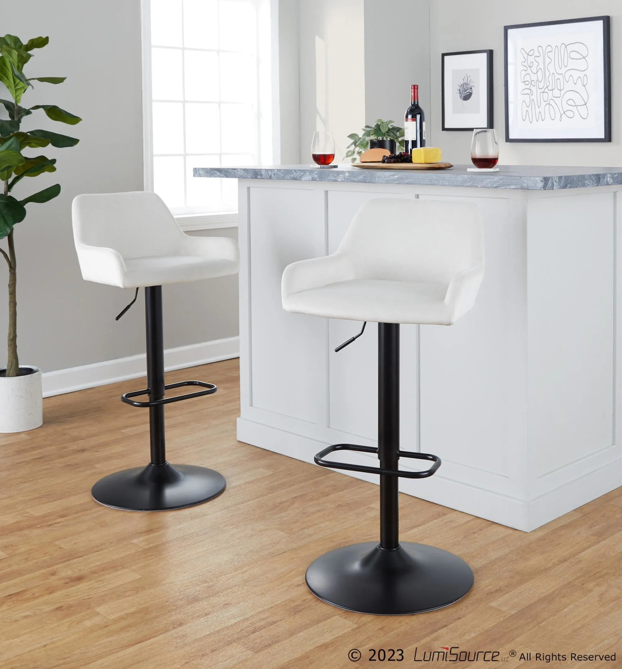 Daniella Adjustable Barstool - Set of 2 By LumiSource - BS-DNLAV-RR2 BKBK2