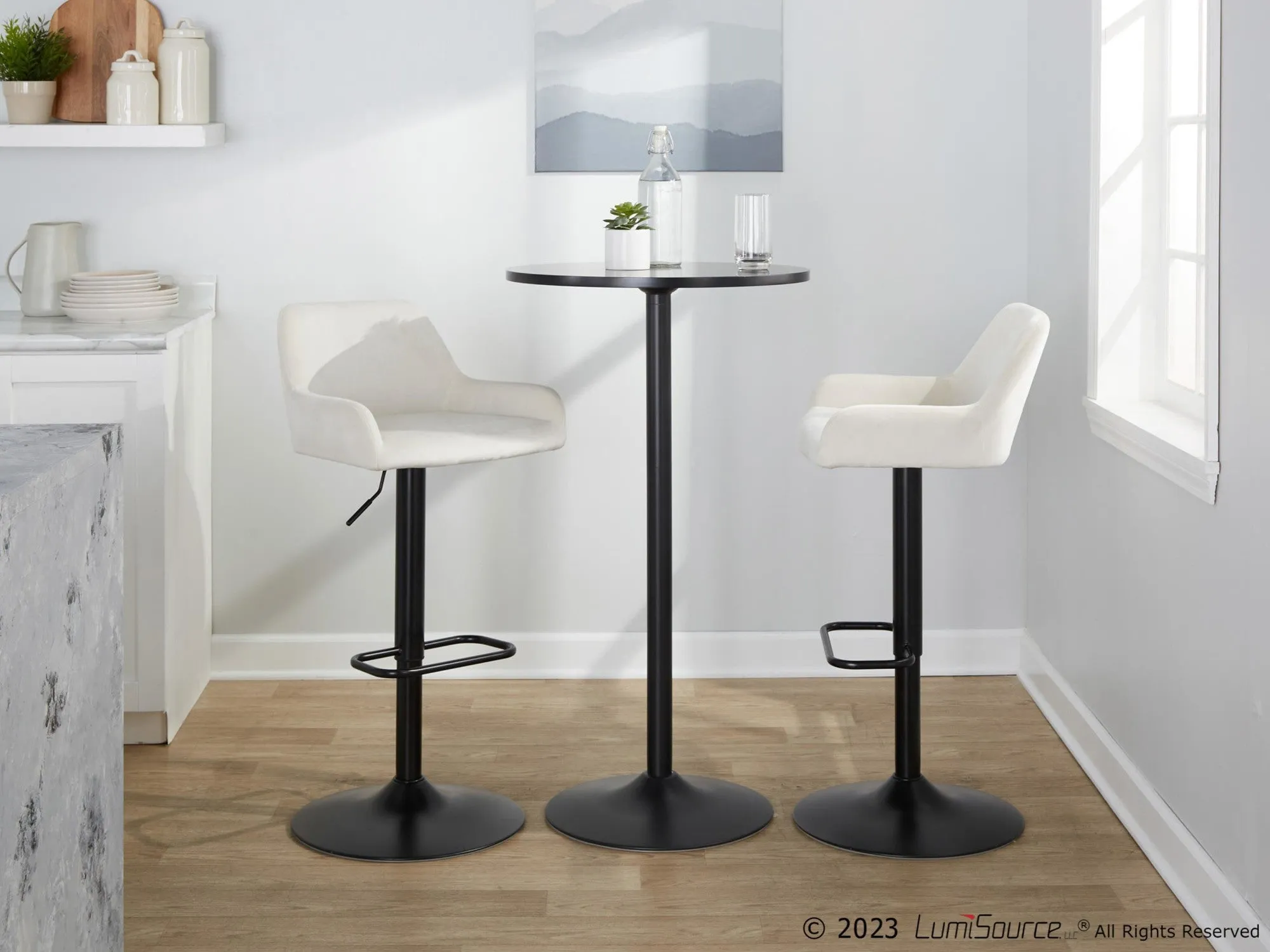 Daniella Adjustable Barstool - Set of 2 By LumiSource - BS-DNLAV-RR2 BKBK2