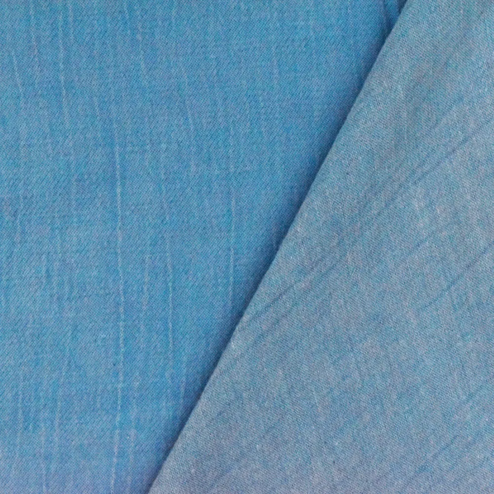 Diamond Blue Famous Designer Texture Rayon-Cotton Wash Liquid Twill Fabric