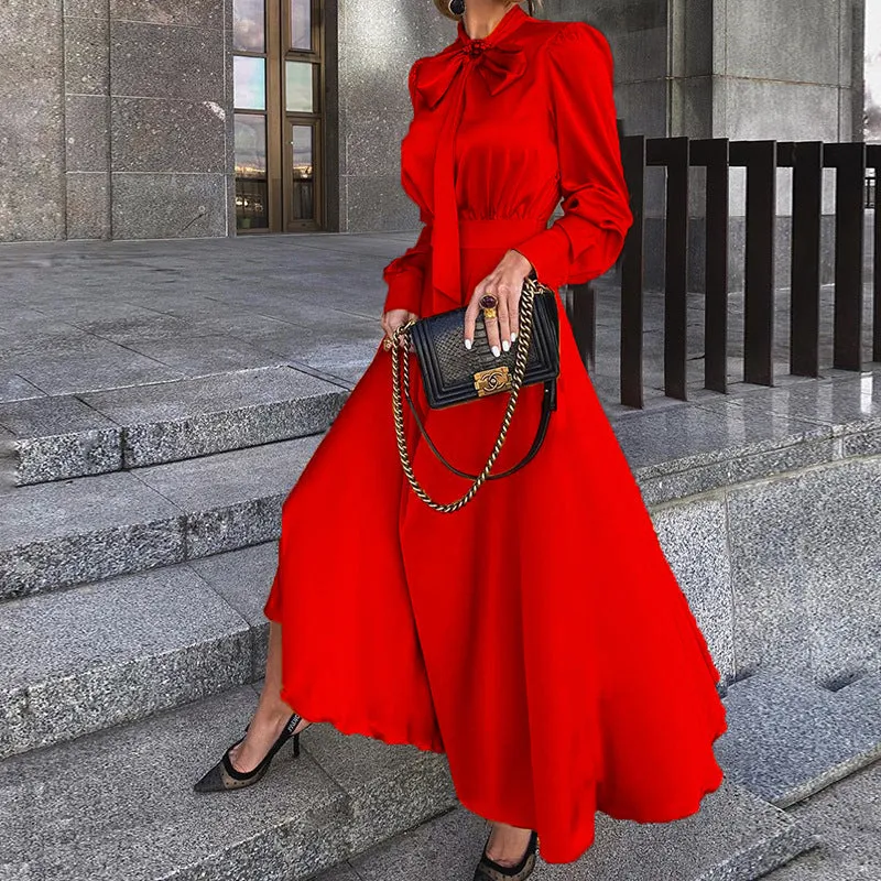 Elegant Versatile Women's Long-Sleeve Dress