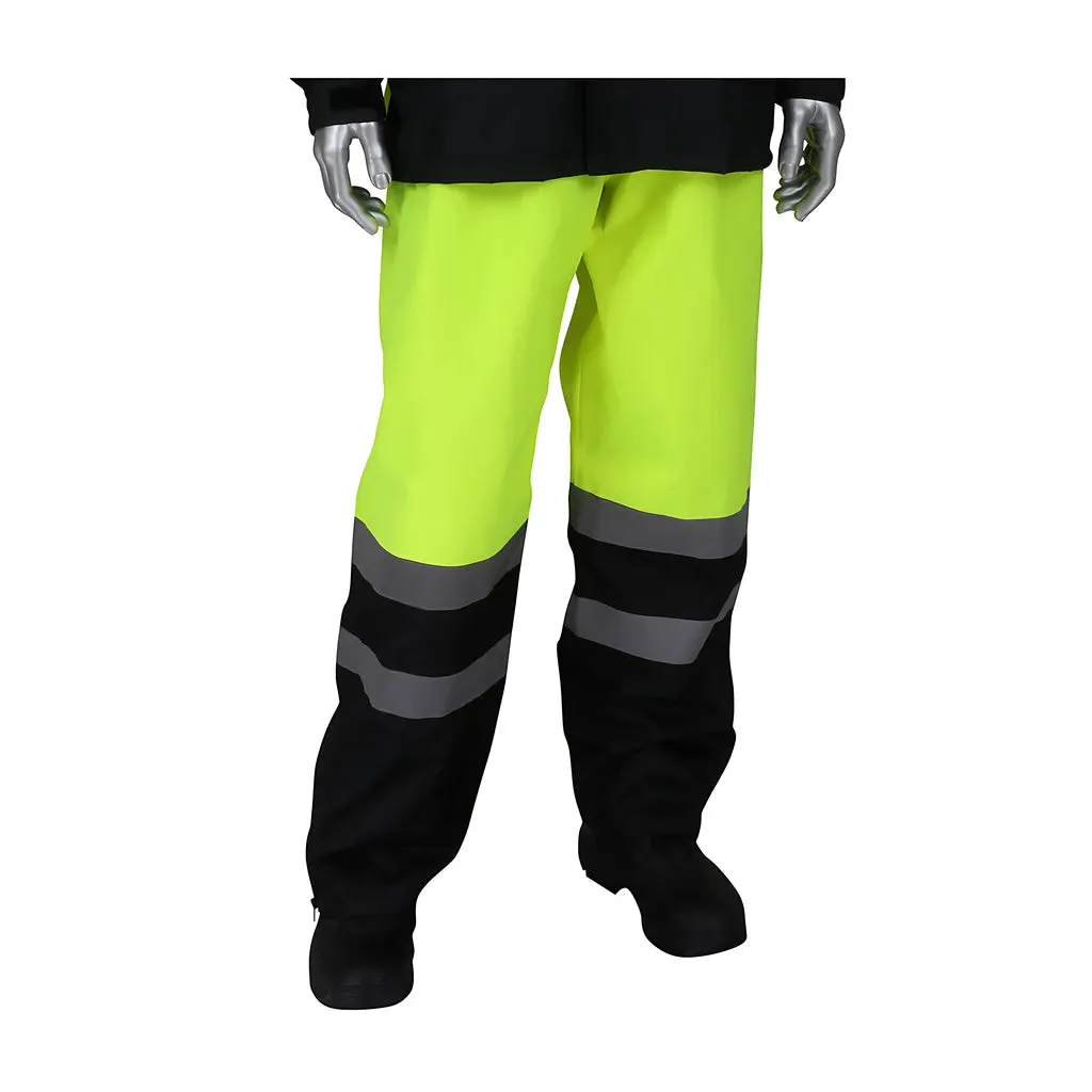 Falcon 353-1202LY-L/XL ANSI Class E Value All Purpose Waterproof Pants with Black Bottoms