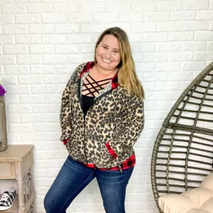 Fleece Feel Animal Print Zip Up