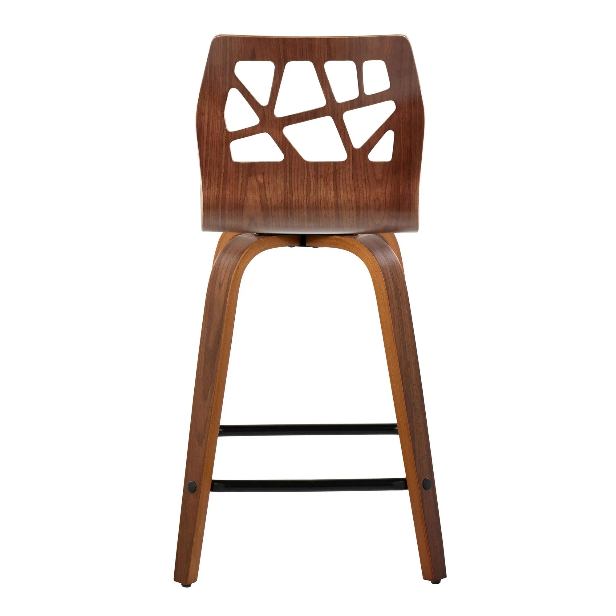 Folia 24" Fixed-Height Barstool - Set of 2 By LumiSource - B24-FOLIAFB-GRTZQ2 LGYLGYLGY2