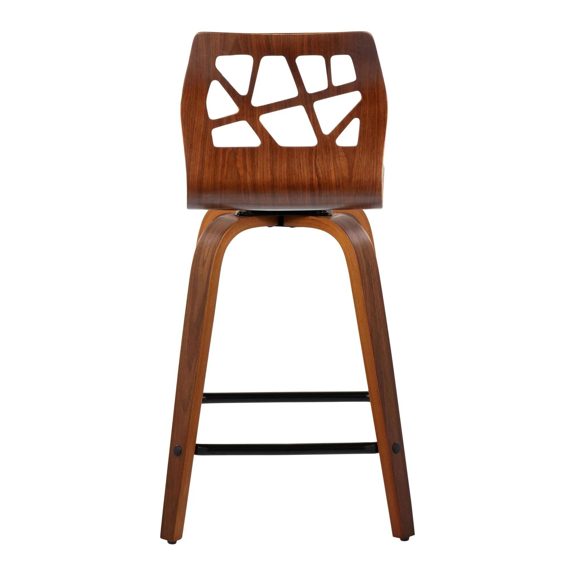 Folia 24" Fixed-Height Barstool - Set of 2 By LumiSource - B24-FOLIAFB-GRTZQ2 LGYLGYLGY2