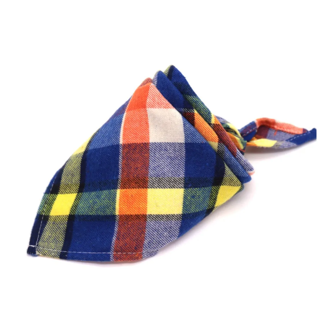 Furbud - Blue Yellow Winter Plaid Pet Bandana