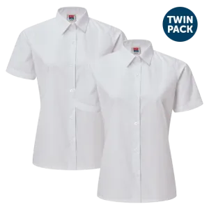 Girls Short Sleeve School Shirts 2 Pack