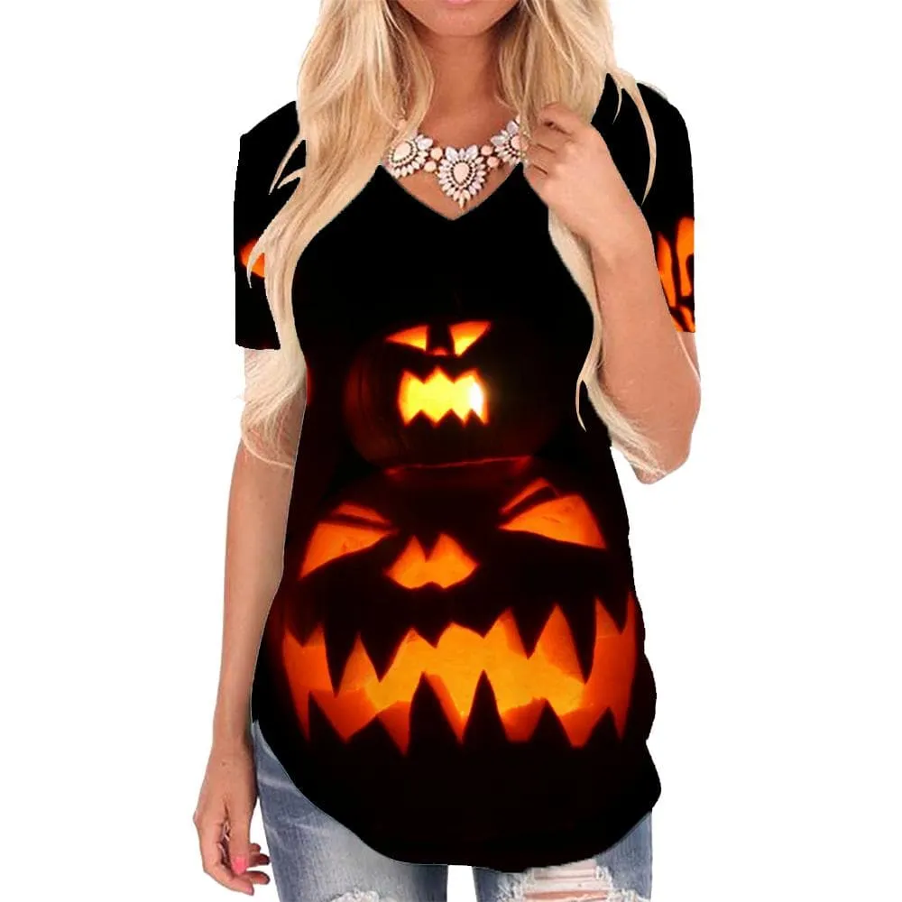 Halloween T-shirt women Pumpkin Funny T shirts Funny Tshirts Printed Party T-shirts 3d