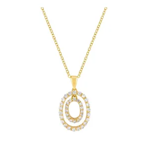 J Goodin Cubic Zirconia Classic Fashion Style Golden Oval CZ Pendant For Women