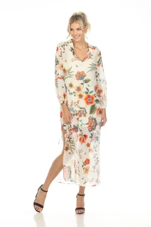 Johnny Was Ardella Puff Sleeve Swim Cover-Up Maxi Dress Boho Chic CSW3823BM