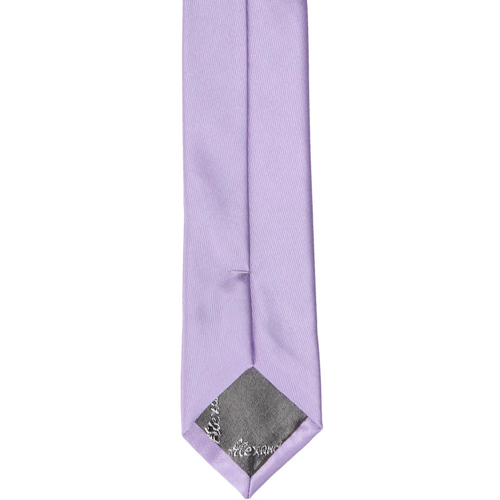 Lavender Skinny Solid Color Necktie, 2" Width