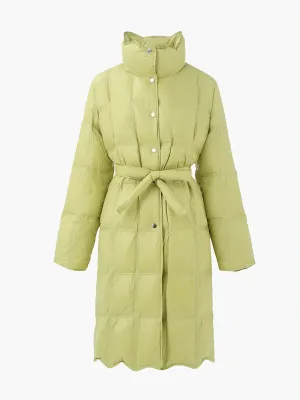 Lightweight Goose Down Coat With Belt