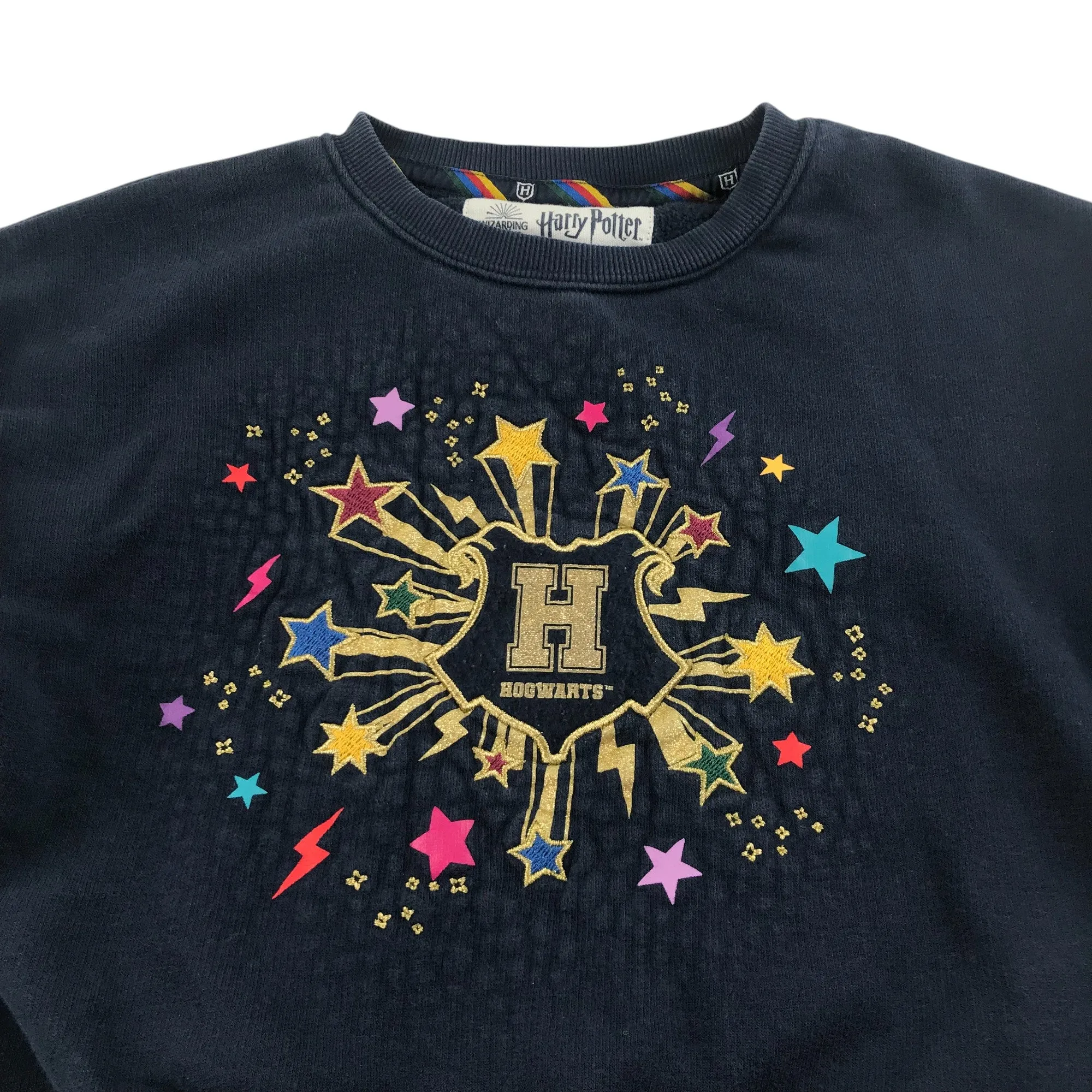 M&S sweater 6-7 years navy blue Harry Potter slightly cropped