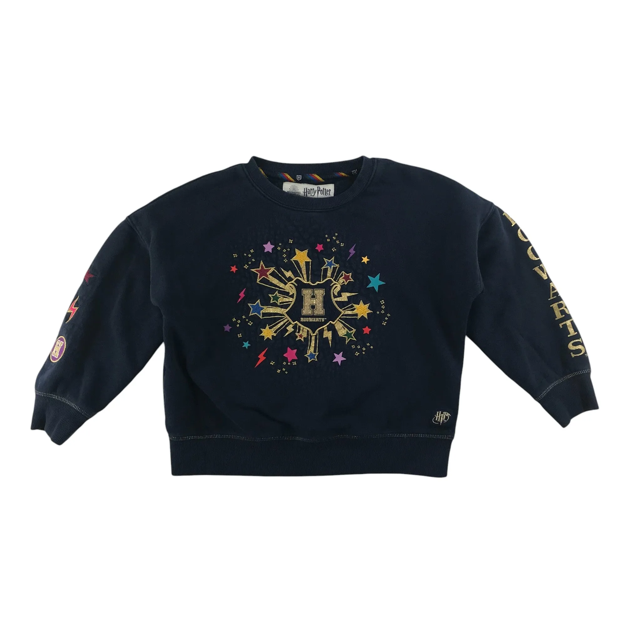 M&S sweater 6-7 years navy blue Harry Potter slightly cropped