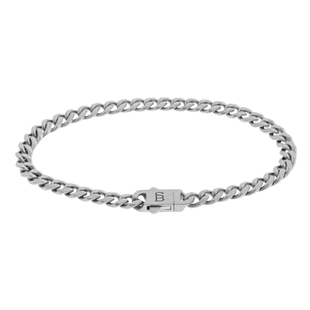 Matte Curb Link Stainless Steel Bracelet - "Svelte Stephen"