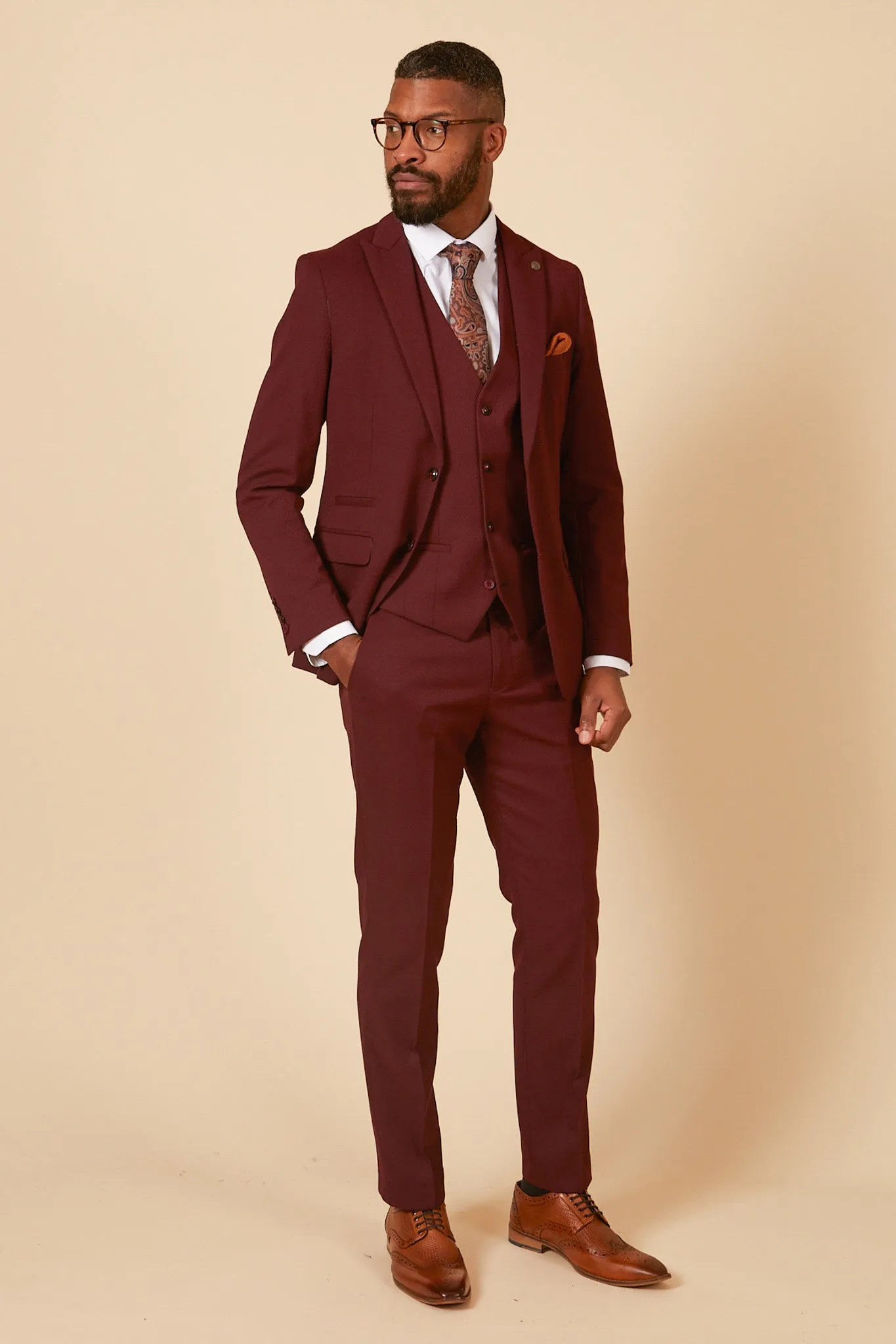 MAX - Wine Three Piece Suit