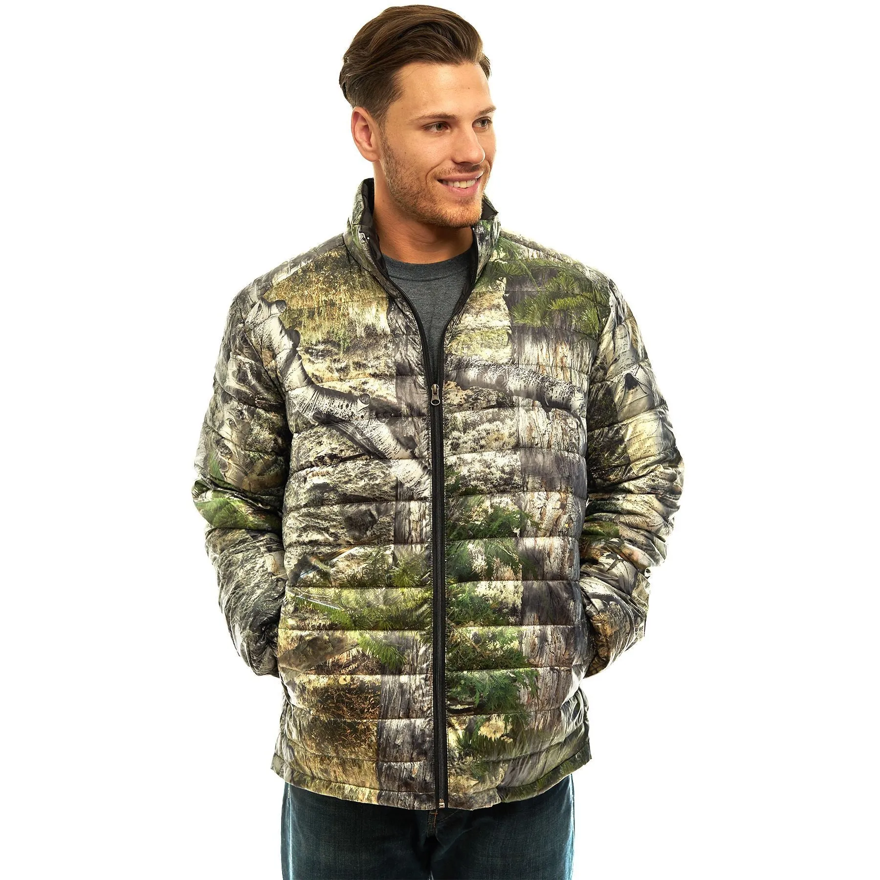 Men's Mossy Oak Down Puffer Jacket Mountaion Country Camo