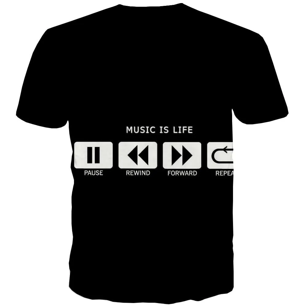 Music T shirts Men Instrument Tshirts Cool Retro T shirts Funny Electronic Tshirts Novelty