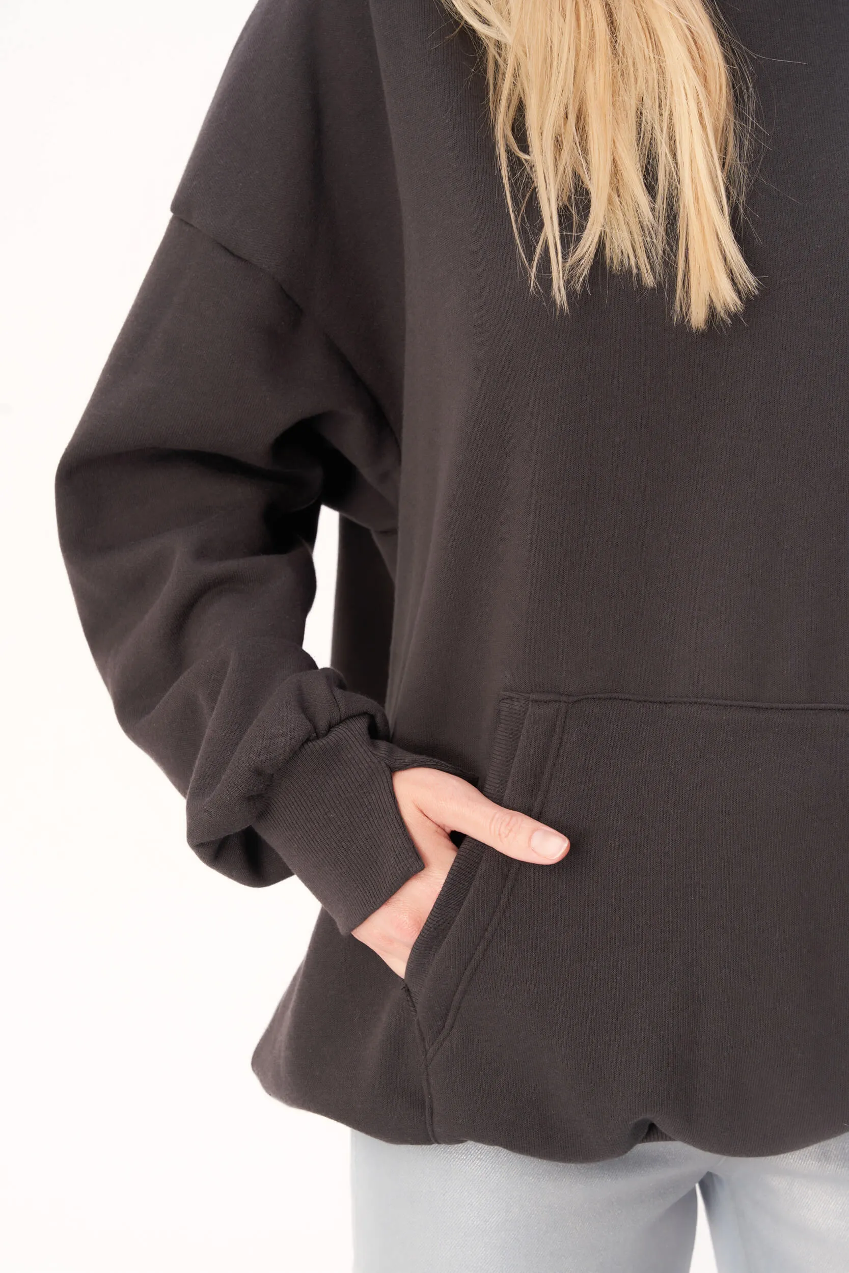 Nahla Oversized Hoodie - Washed Black