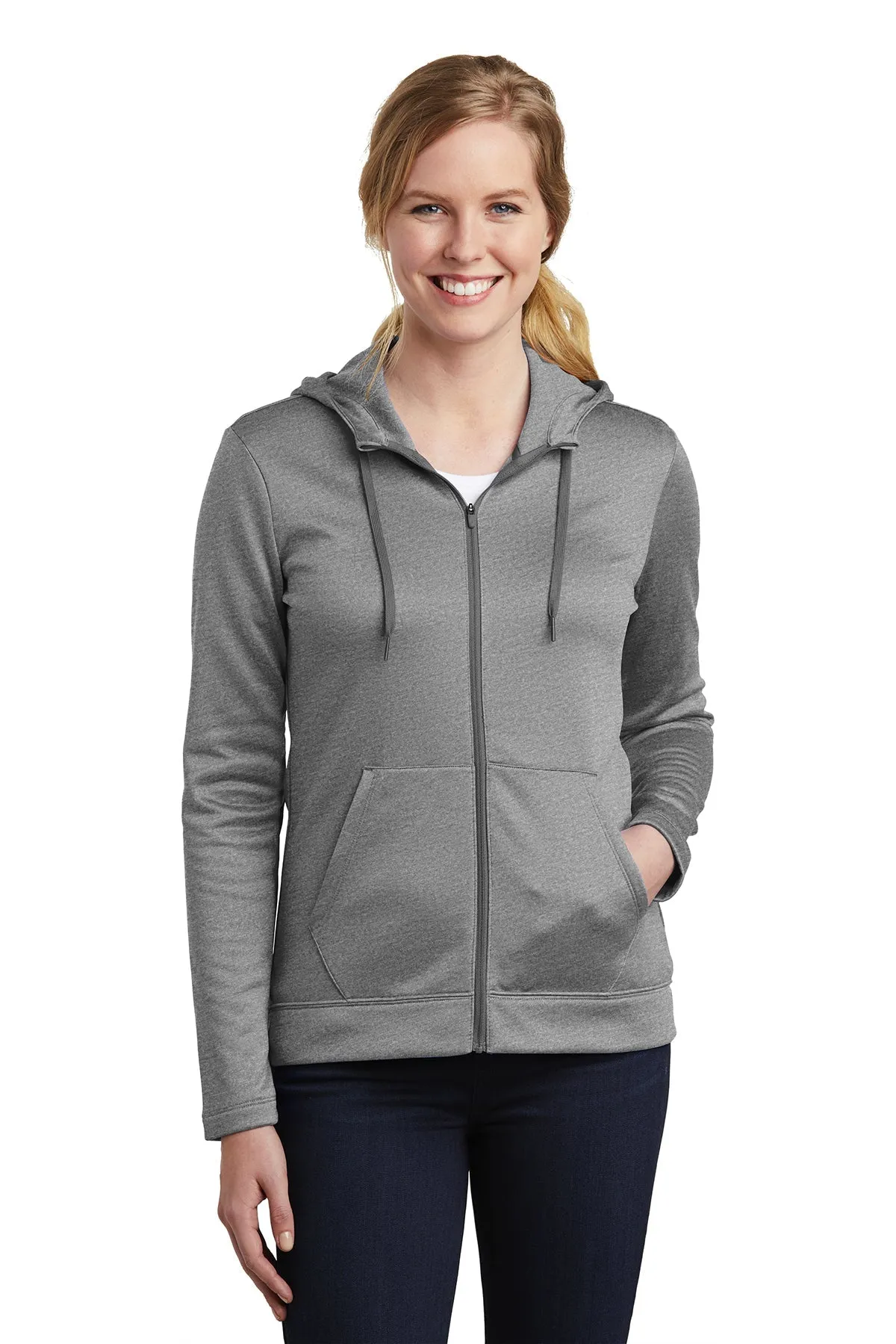 Nike Ladies ThermaFIT Customized Zip Hoodies, Dark Grey Heather