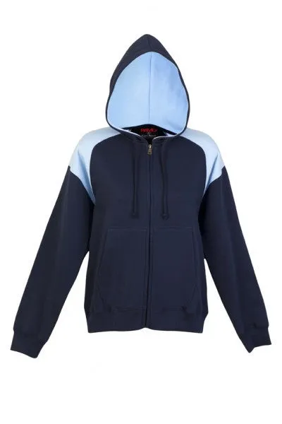 Ramo Ladies/Juniors Shoulder Contrast ZIP Hoodie (FZ33UN)