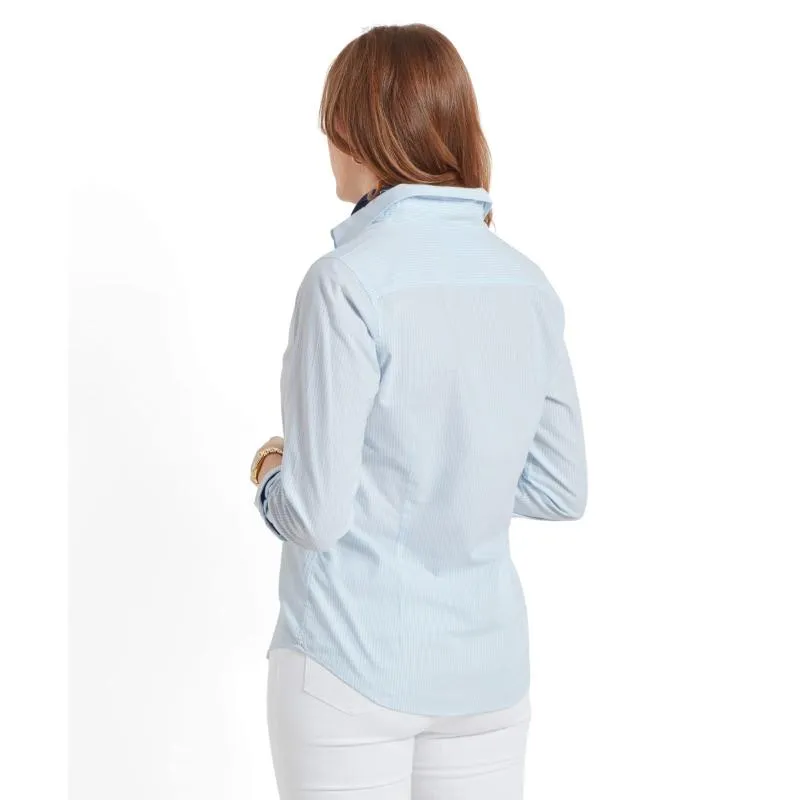 Schoffel Cley Soft Oxford Ladies Shirt - Pale Blue Stripe