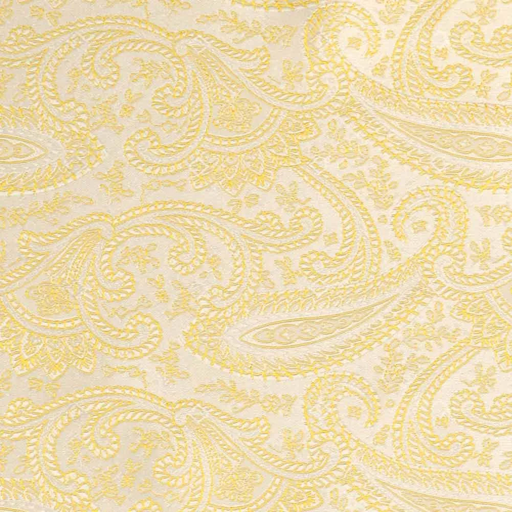 Soft Yellow Clara Paisley Slim Necktie, 2.5" Width