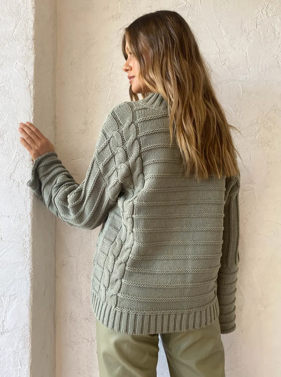 Sovere Shadow Knit Sweater in Green Tea