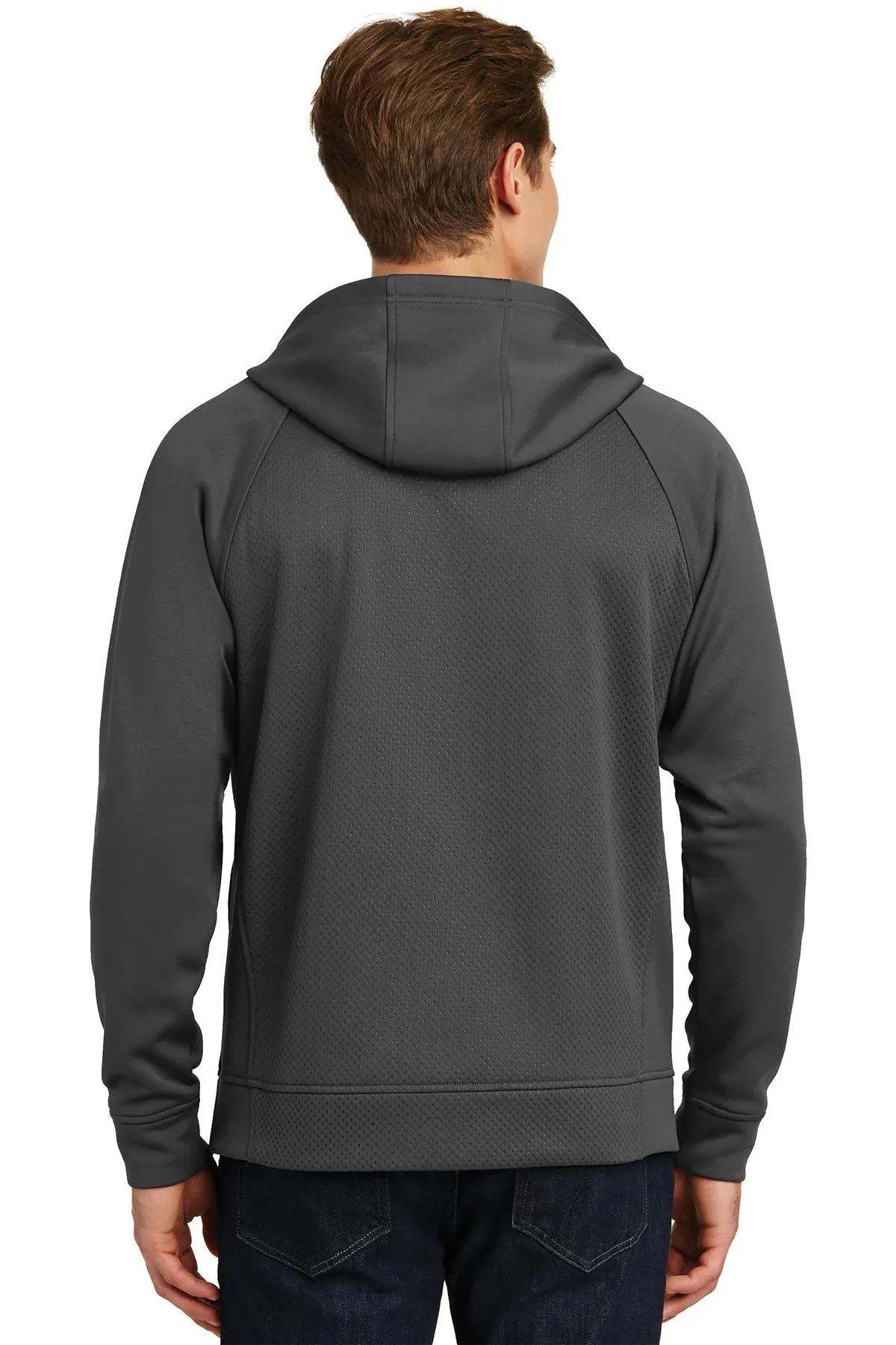 Sport-Tek Rival Tech Fleece Branded Full-Zip Hooded Jackets, Iron Grey