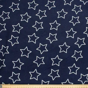 Stars on Navy Printed Flannelette Design-8