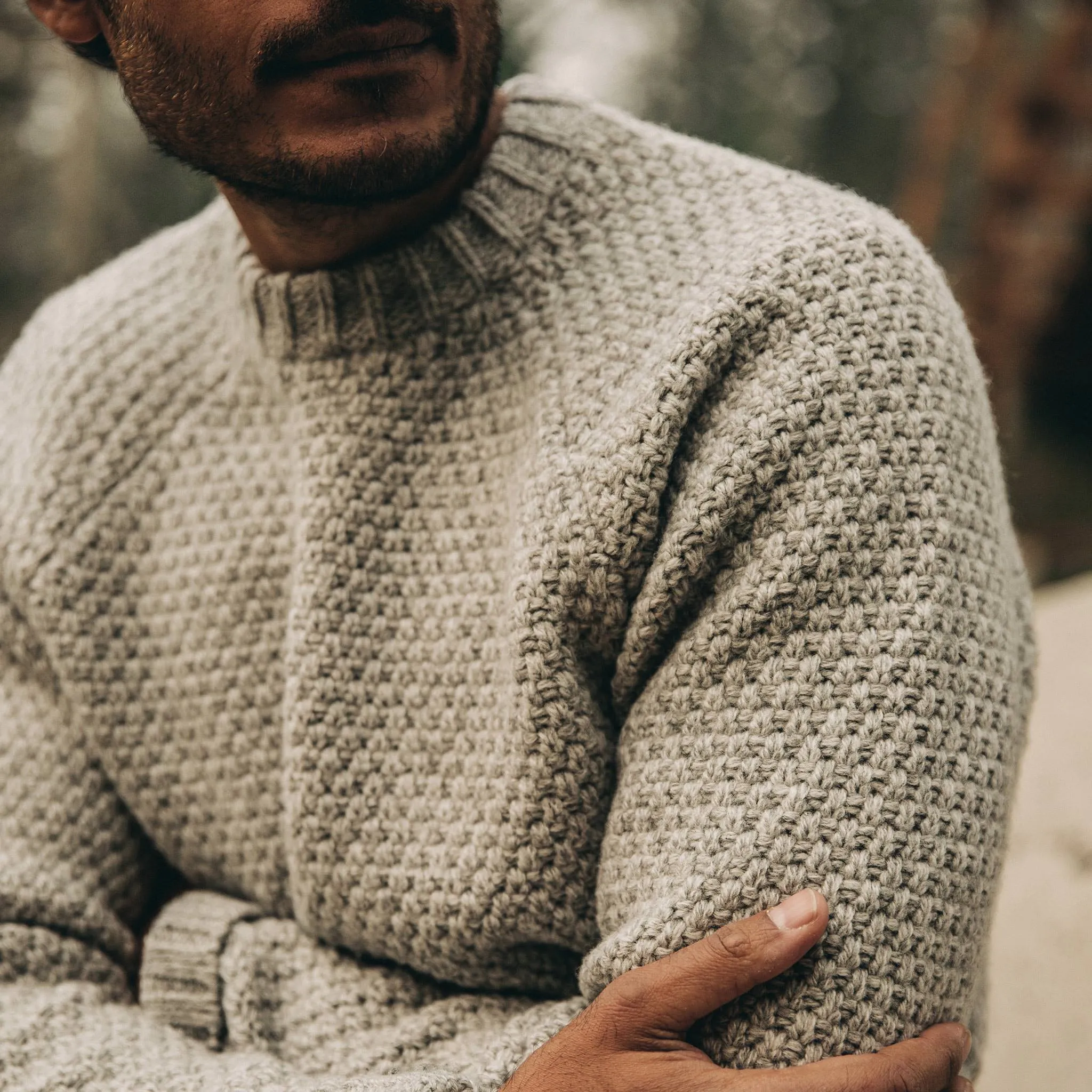 The Fisherman Sweater in Heather Ash