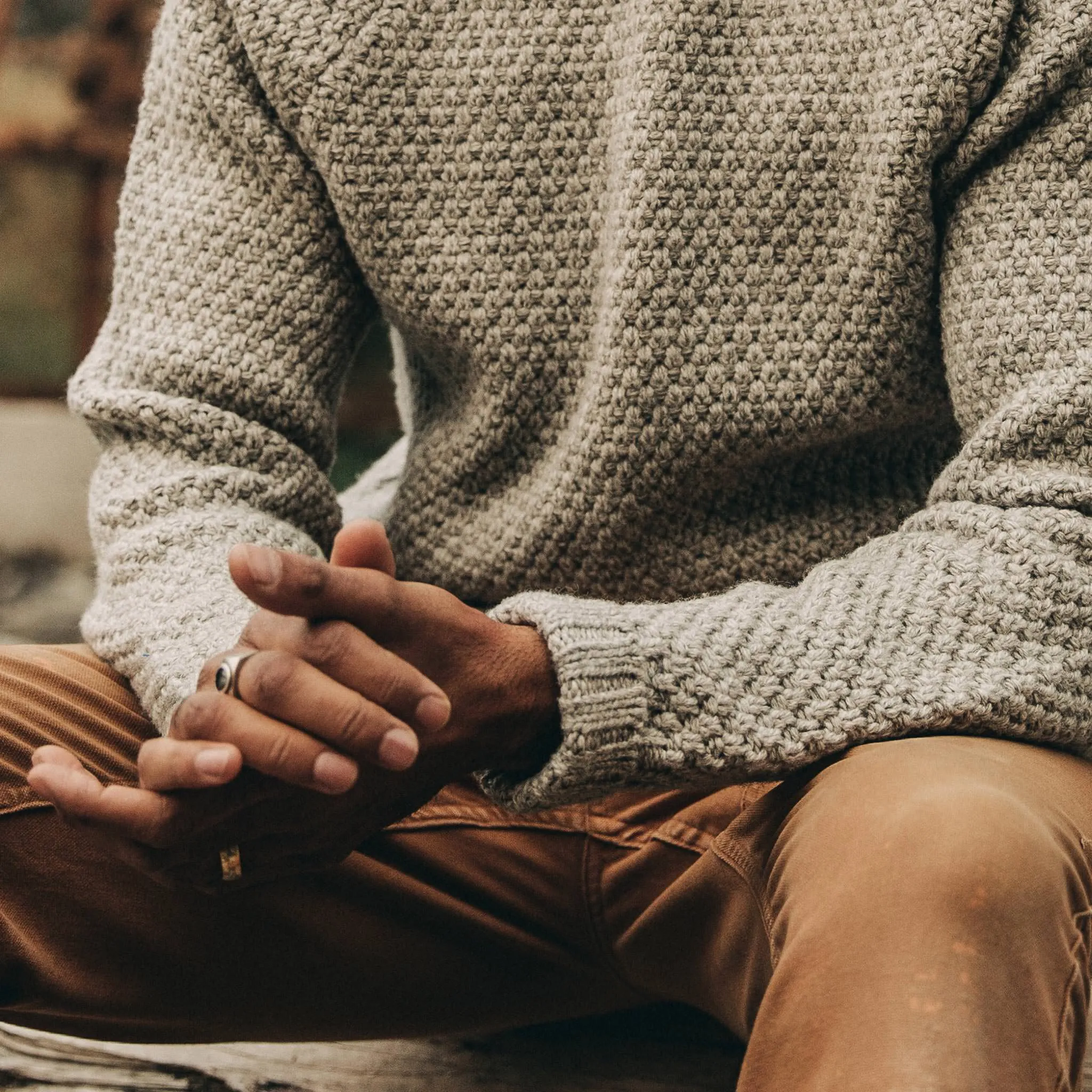 The Fisherman Sweater in Heather Ash