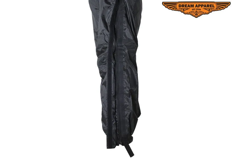 Two-Piece Black Rain Suit With Zippered Side Seams