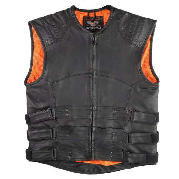 VL905 Tactical Bullet Proof Style Naked Cowhide Leather Vest