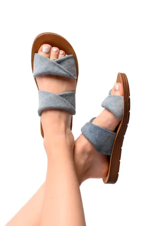 With a Twist Sandal in Denim - CORKYS